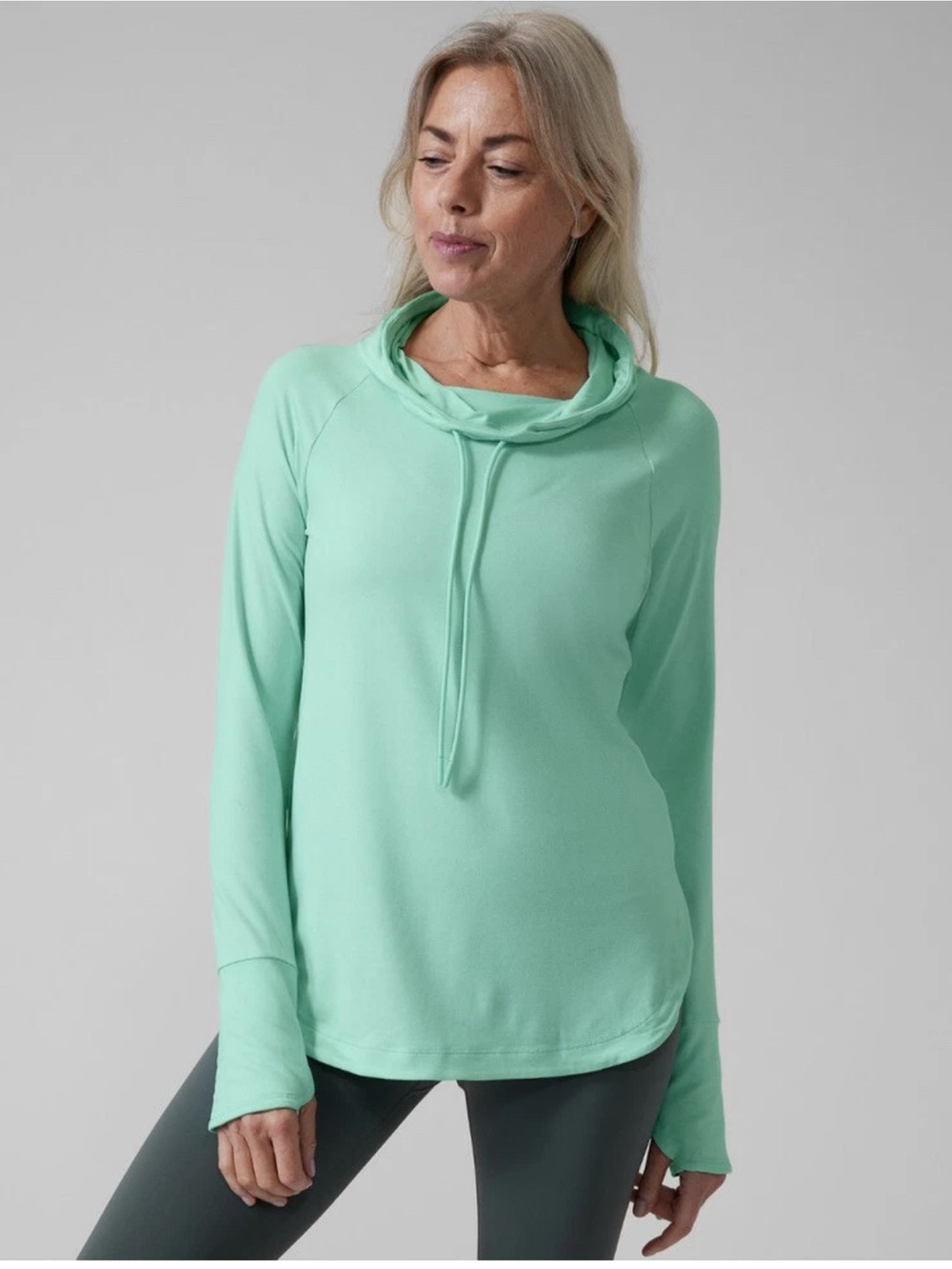 Athleta Uptempo hoodie mint green sweatshirt.  Size S